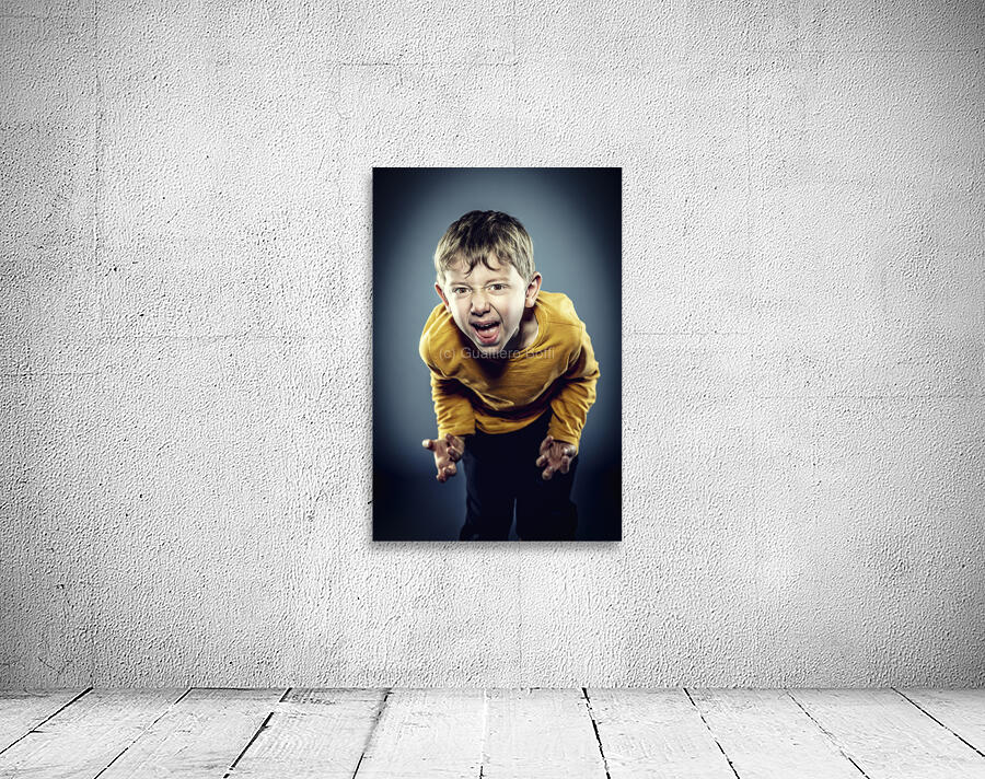 angry caucasian child  Wall Preview