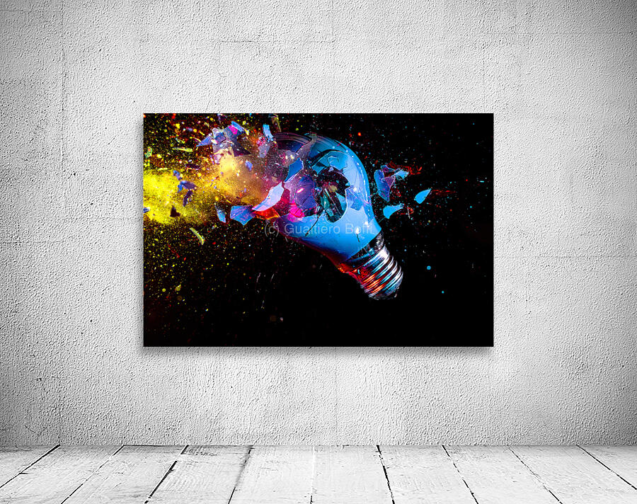 colorful electric light bulb exploding Wall Preview