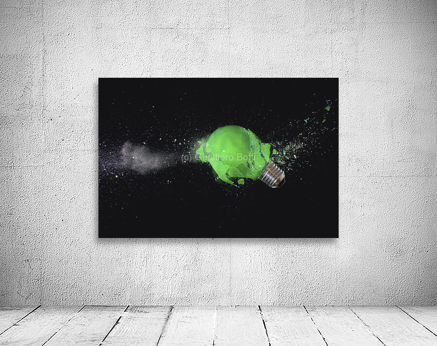 green light bulb shattering. Wall Preview