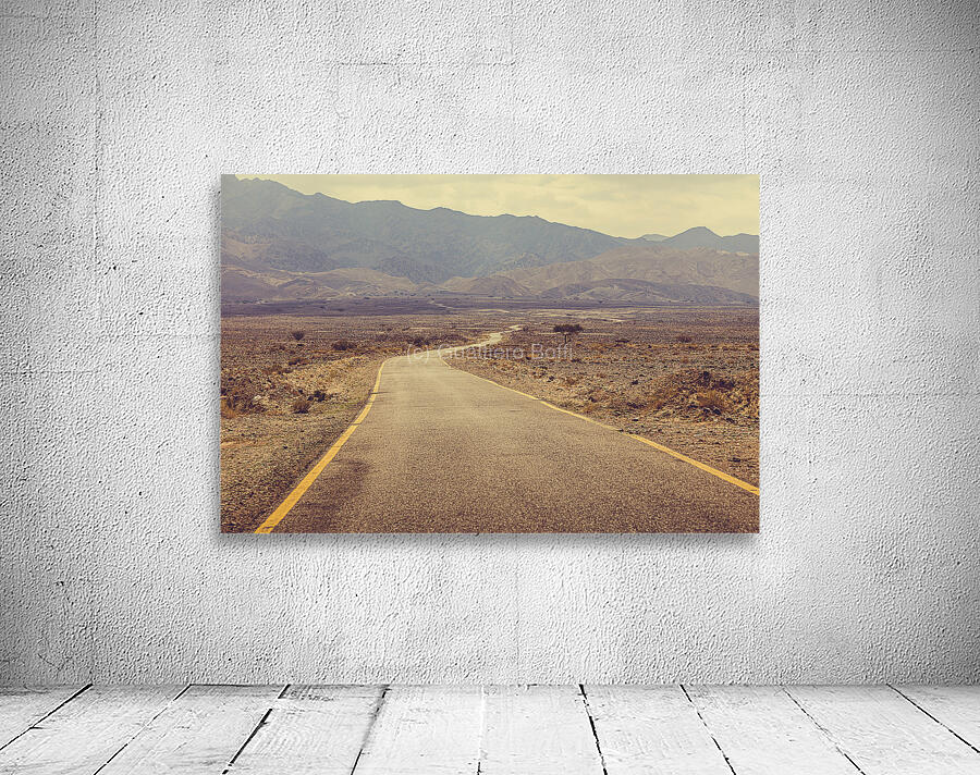 desert road leading to wadi rum Jordan. Wall Preview
