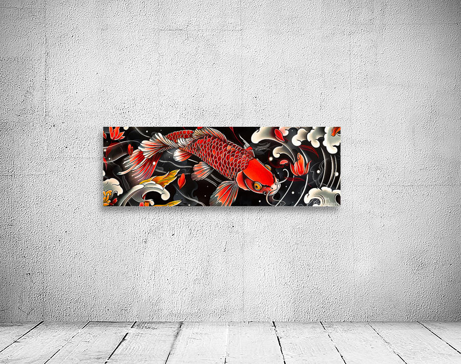 Traditional japanese koi fish illustration Wall Preview