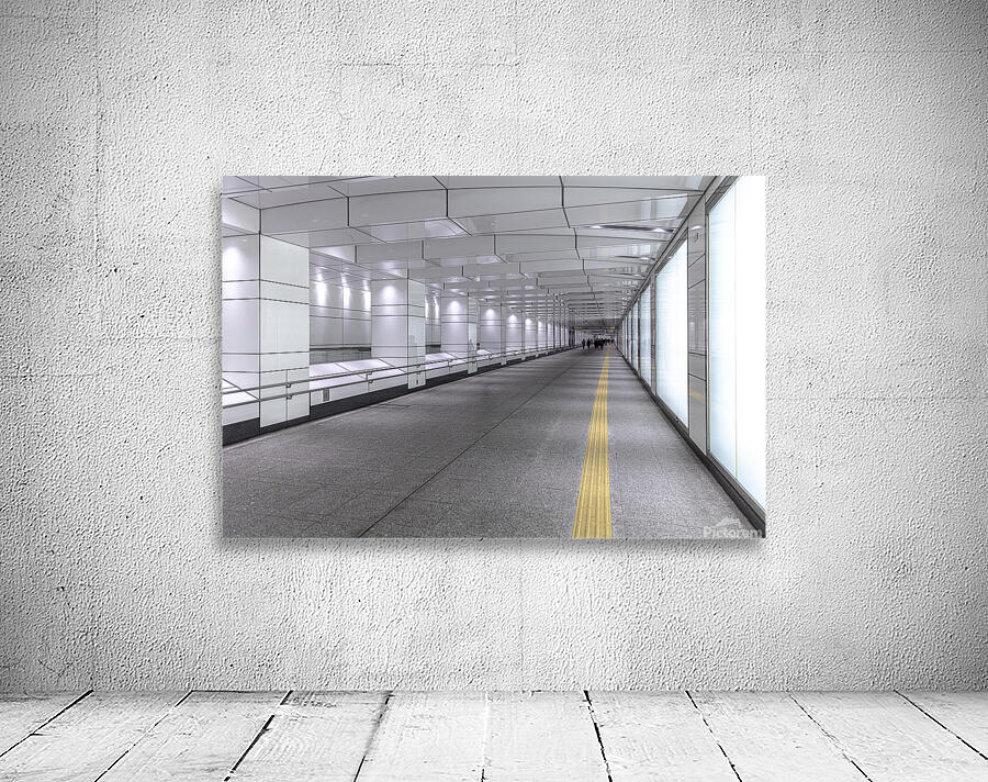 Empty illuminated underground passage Wall Preview