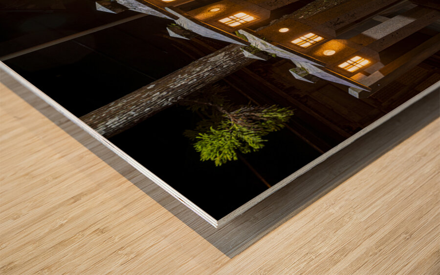 stone lanterns inside the Okunoin  cemetery Wood print
