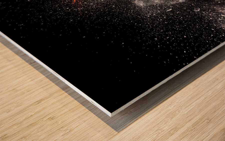 bulb glass explosion Wood print