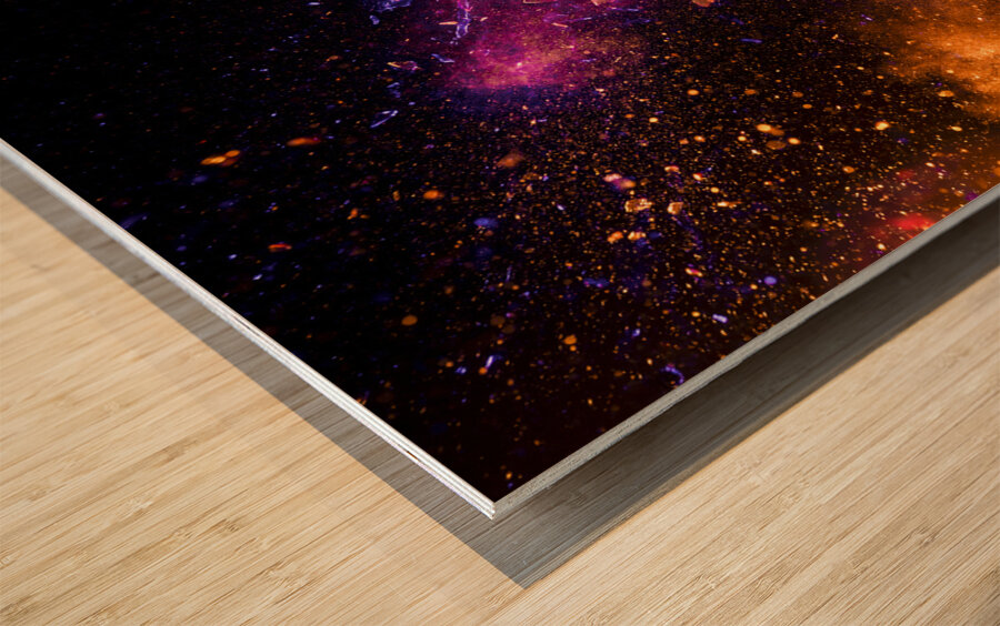 Exploding light bulb concept on dark background Wood print