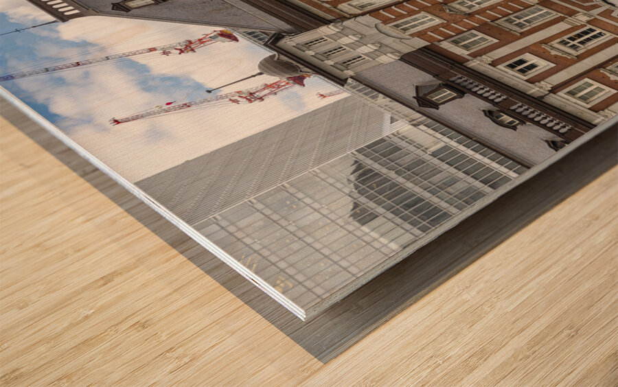 Tourists walking in front of tokyo station marunouchi  Wood print