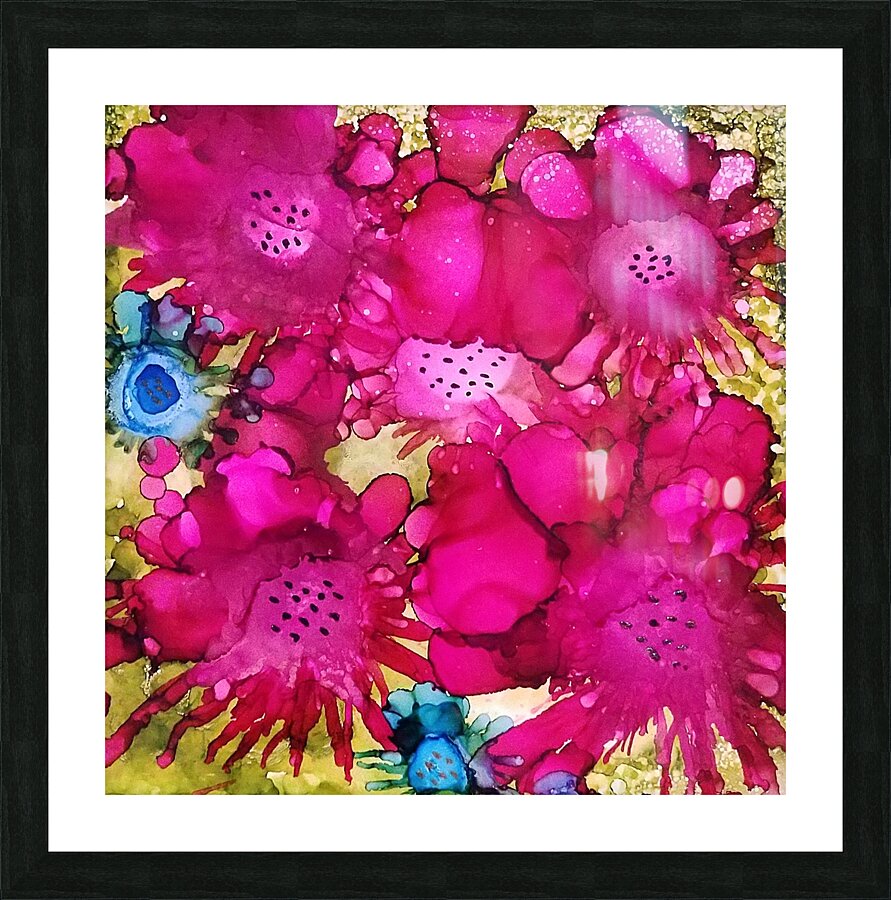 Pink Floral Explosion Picture Frame print