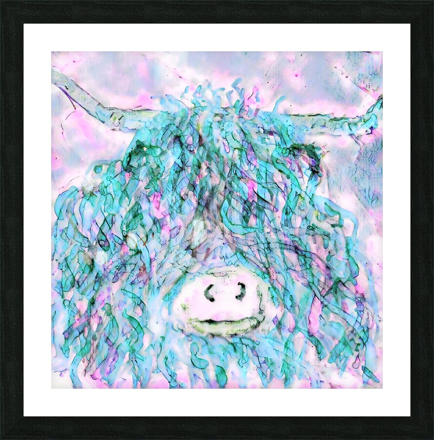 Clem in Aqua Picture Frame print