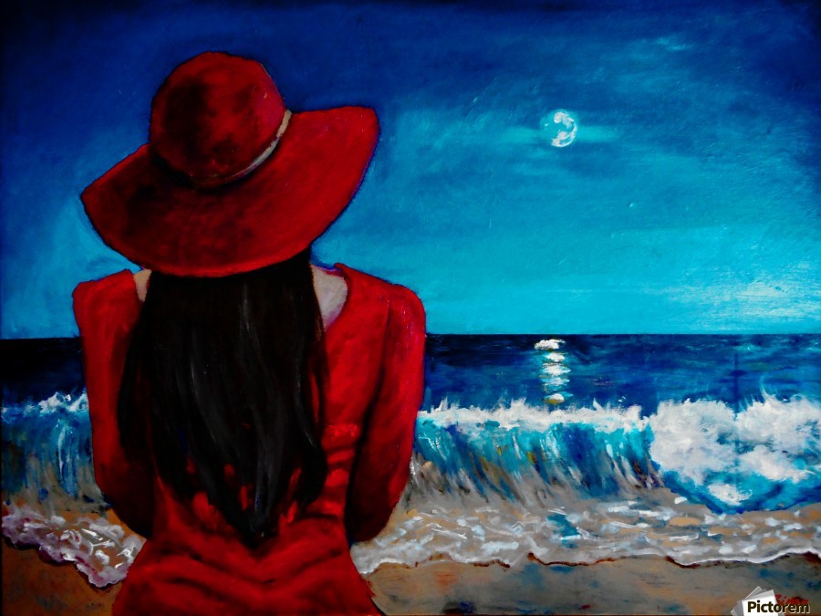 Lady In Red by Karen zima Wall Art