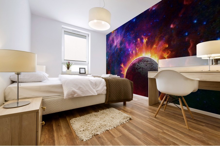 Fire Planet Mural print