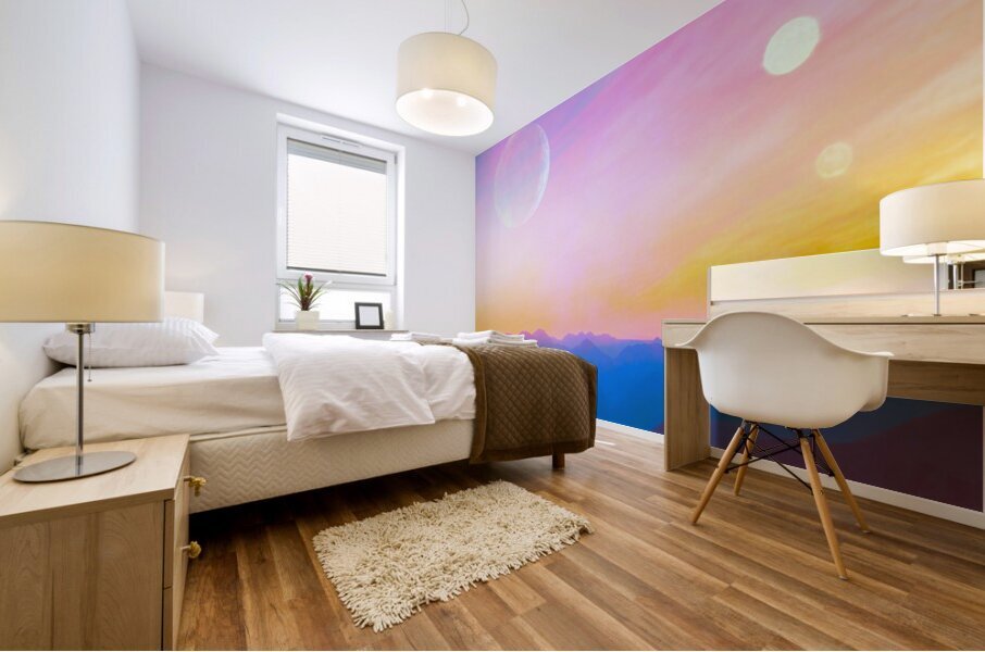 pastel planet Mural print