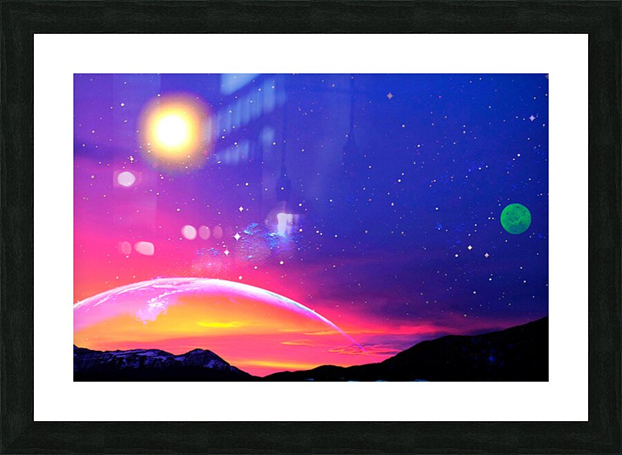 green moon sunset Picture Frame print