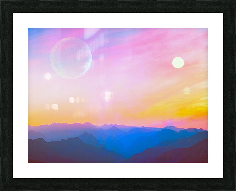 pastel planet Picture Frame print