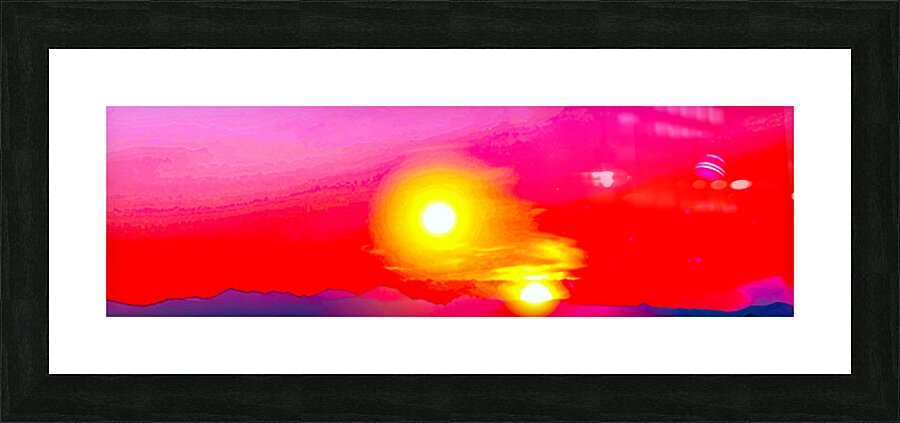 Double Sunsetfantasylandscape Picture Frame print
