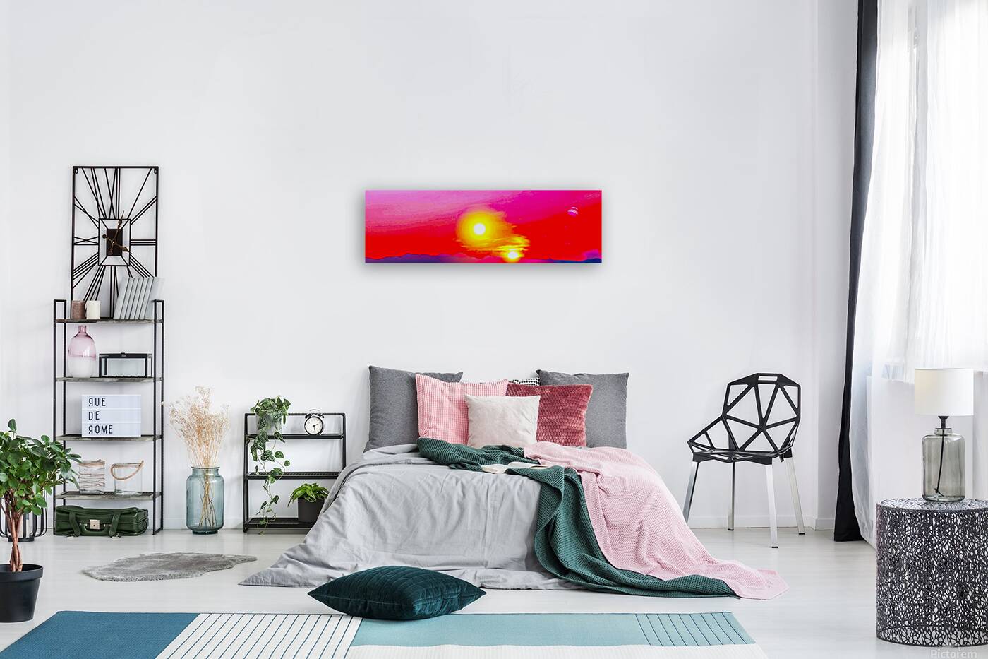 Double Sunsetfantasylandscape Reproduction