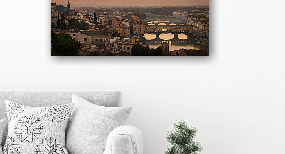 Sunset over River Arno in Florence Italy by ambrosiniv