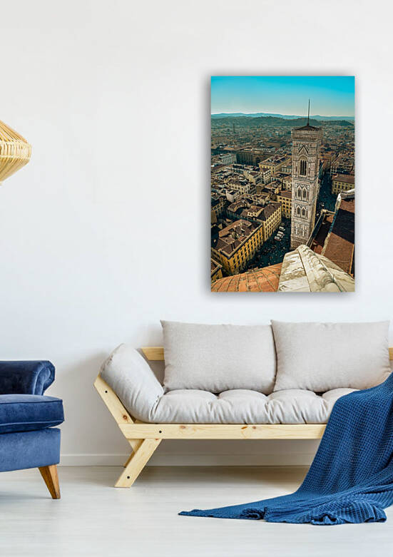 View of the city of Florence from the top of the Duomo Cathedral in Florence Tuscany Italy by ambrosiniv