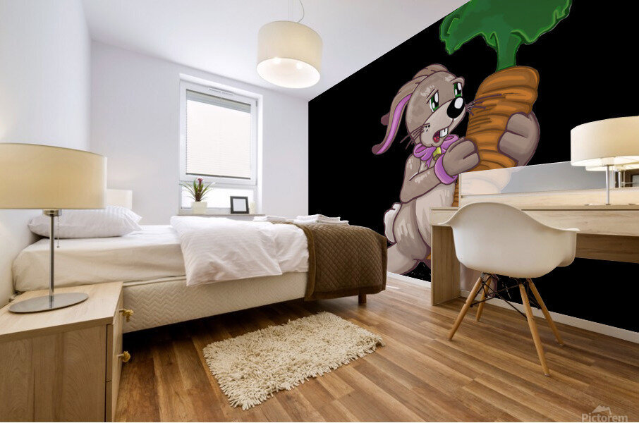 RabbitwithCarrot Mural print