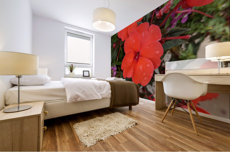Red Flowers Mural print