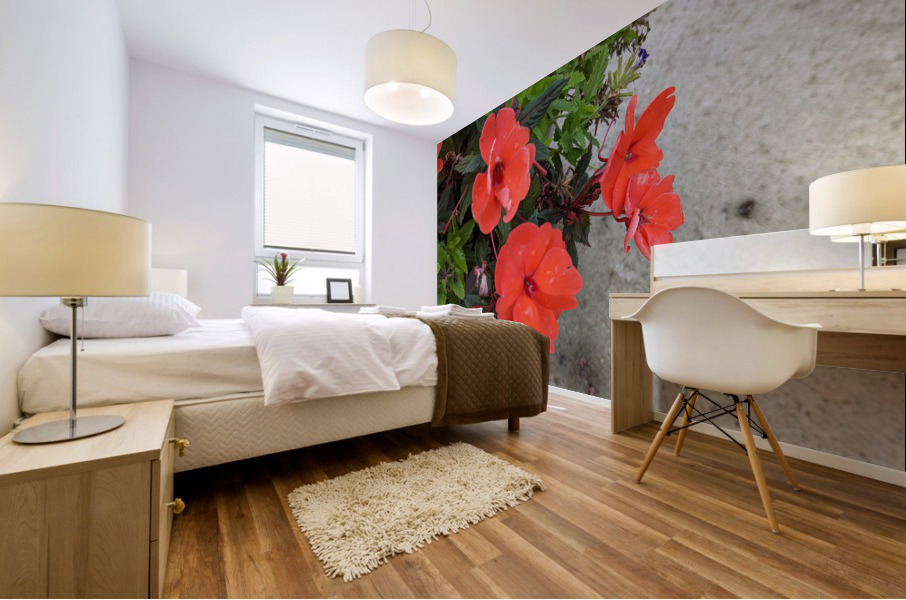 Red Flowers Mural print
