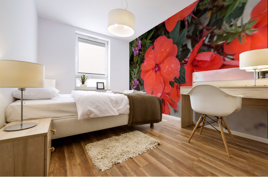 Red Flowers Mural print