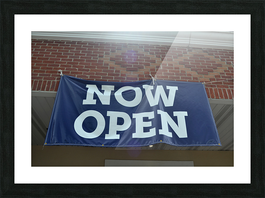 Now Open Signage Picture Frame print
