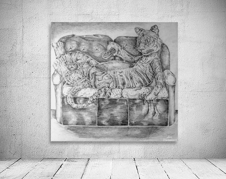 Tiger on a Couch Wall Preview