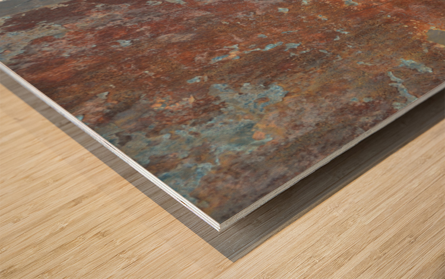 Metallic Garbage Rusty Bin Wood print