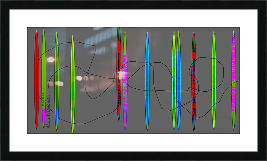 HorizonGreenGrey Picture Frame print