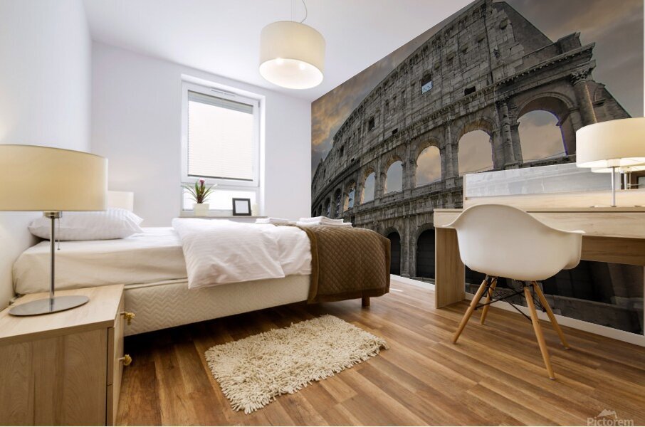 Collosseum at sunset Mural print