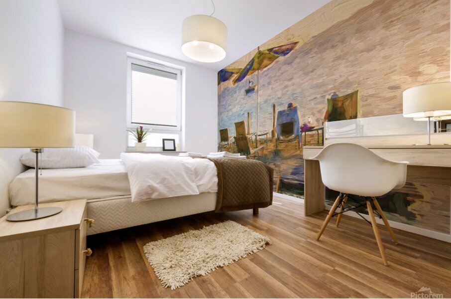 A deck with a view Mural print