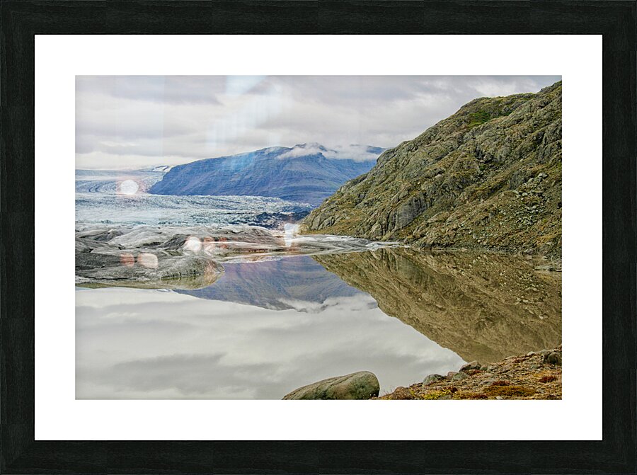 Glacier ending in lake Picture Frame print