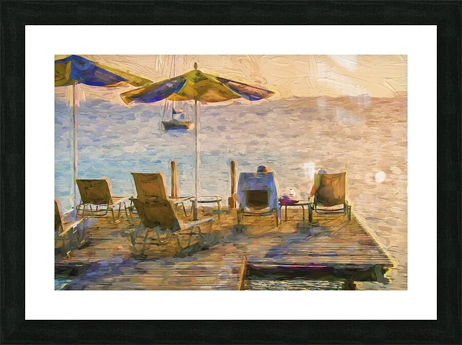 A deck with a view Picture Frame print