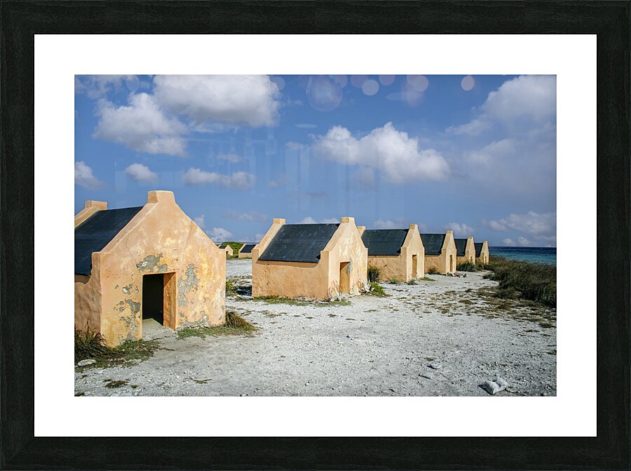 Historical slave houses on Bonaire Picture Frame print