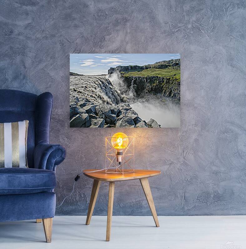 Gullfoss waterfall with lots of spraying Reproduction