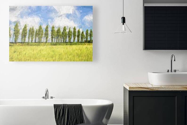 Row of trees in the wind painterly by Patricia Hofmeester PHotography