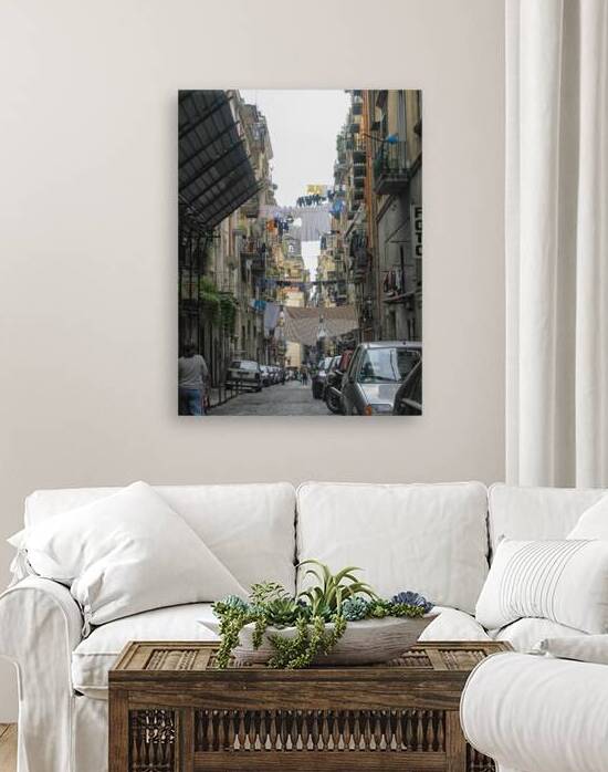Narrow street in the historical centre Naples in Italy by Patricia Hofmeester PHotography
