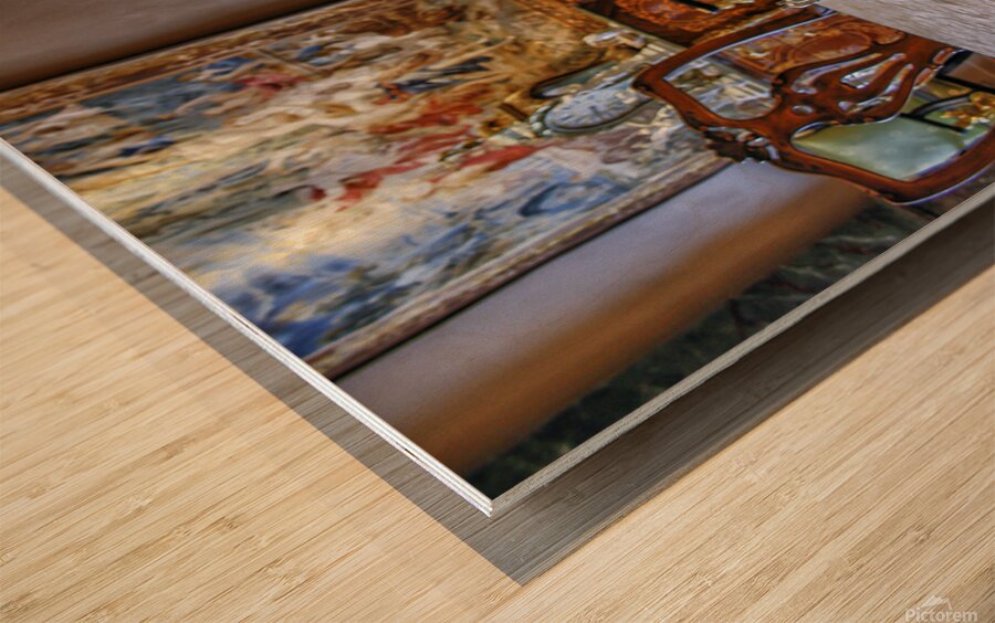 elegant dinner table Wood print