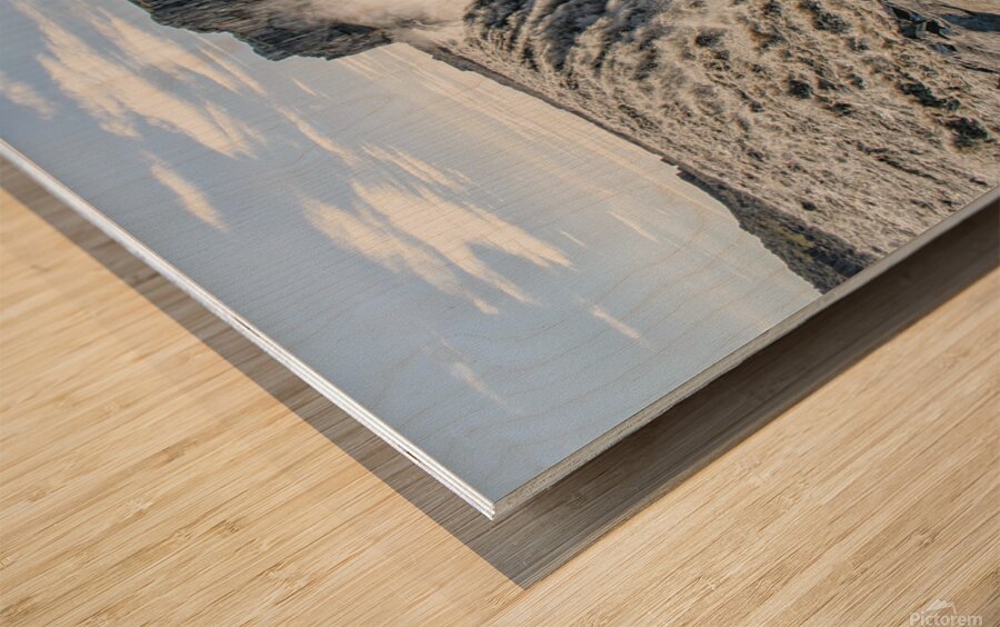 Gullfoss waterfall with lots of spraying Wood print