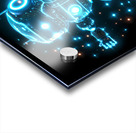 blue robot technology glowing Acrylic print