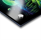 nature neon green blue mountains river trees dark Acrylic print