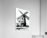 windmill drawing structure old vintage netherland Acrylic Print