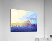 mountains forest landscape sky clouds sun sunligh Acrylic Print