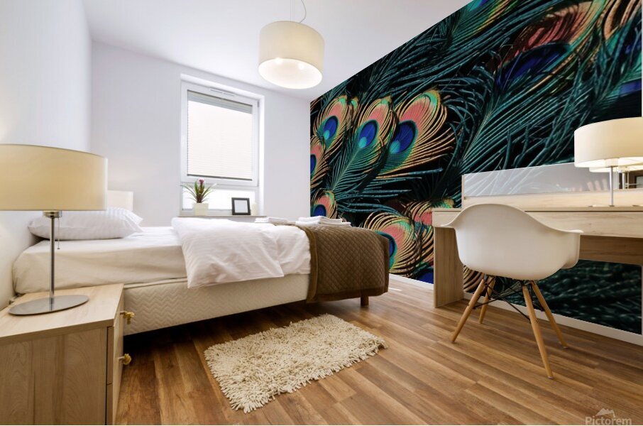 peacock feathers pattern seamless pattern Mural print