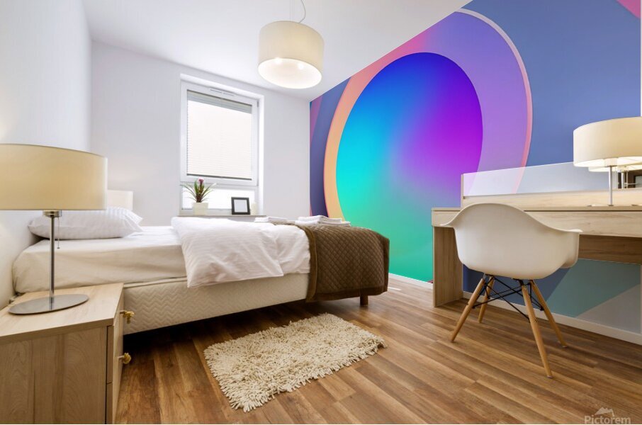 circle colorful rainbow spectrum button gradient. Mural print