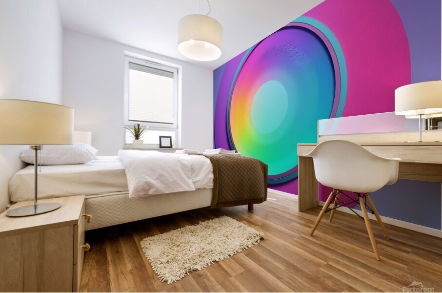 circle colorful rainbow spectrum button gradient Mural print