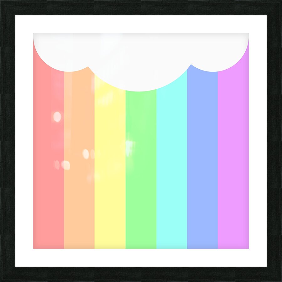 rainbow cloud background pastel template multi co Picture Frame print