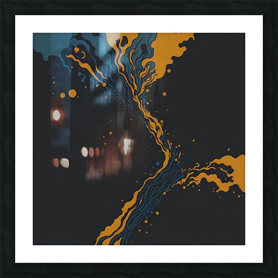 abstract liquid paint dynamic Picture Frame print