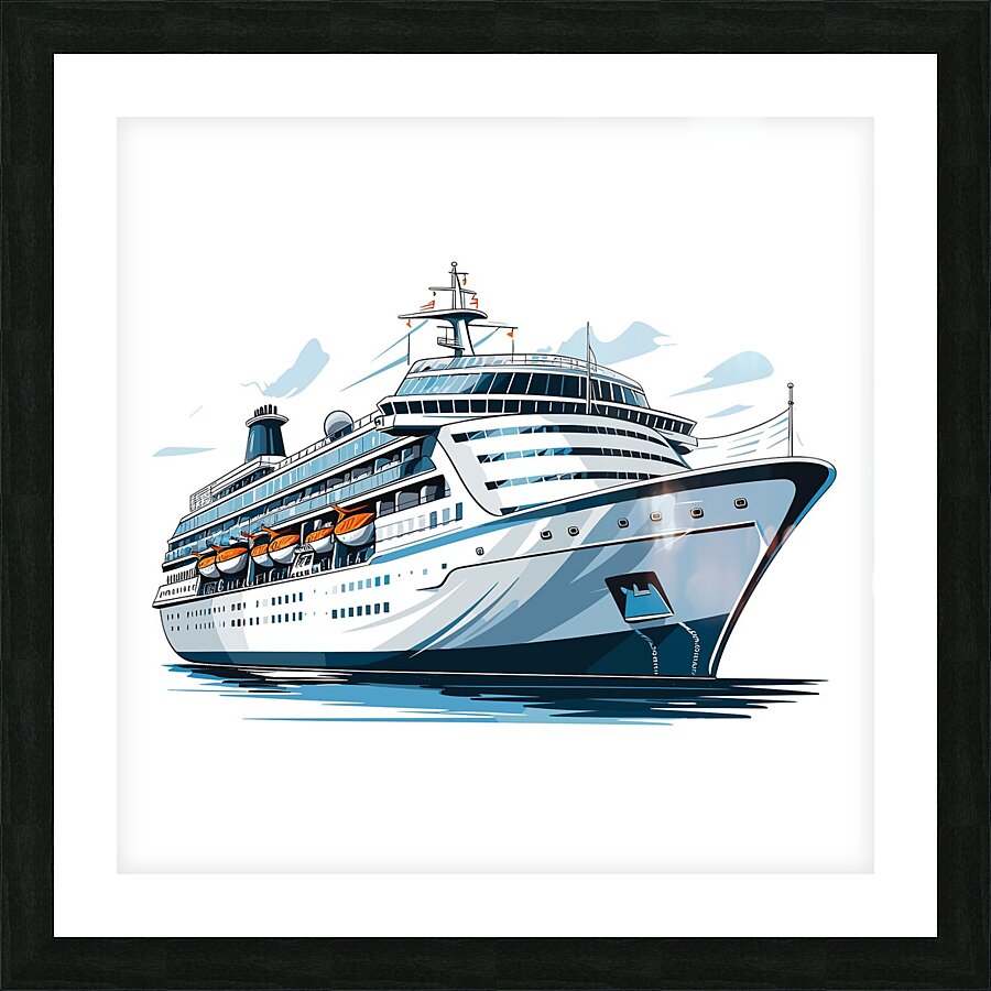cruise ship travel vacation cruising sea water ve Picture Frame print