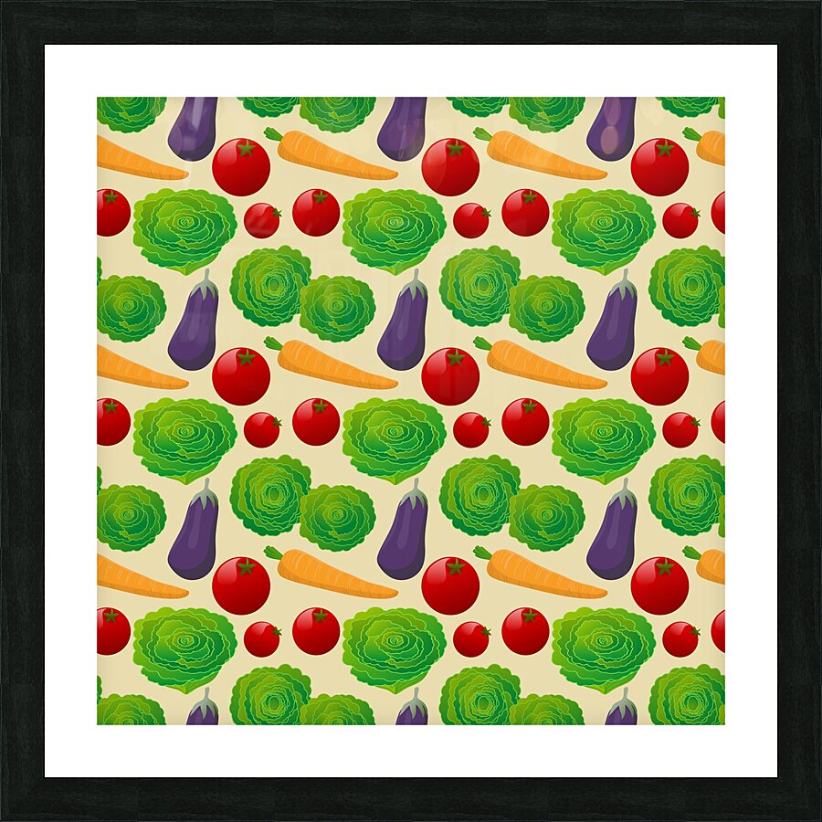 pattern texture seamless vegetables plants tomato Picture Frame print
